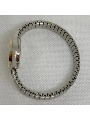vintage Quartex quartz women watch 22mm two tone stretch band size 5.7” running thumbnail 8