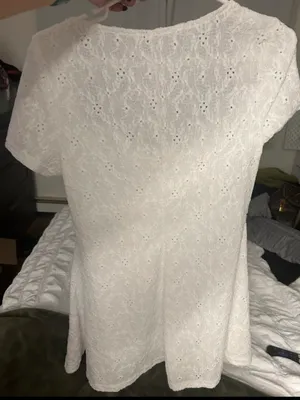 White Eyelet Lace Dress Cottagecore Graduation Summer thumbnail 6