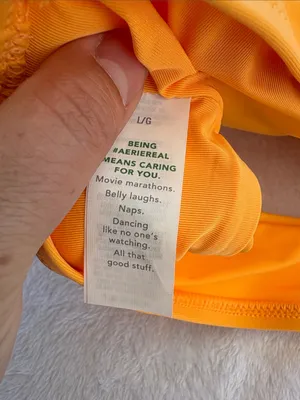 Aerie size large High-Waist Halter Bikini Set - Bright Orange thumbnail 9