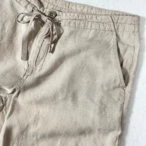 VTG GAP 100% Linen Pants Women's Wide Leg Drawstring Trousers Beige Tan Size 10‎ thumbnail 4