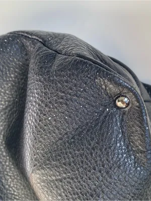 Y2K Kenneth Cole black pebbled leather slouchy hobo studded handle shoulder bag thumbnail 13