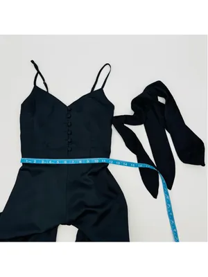 Abercrombie & Fitch Jumpsuit XS Black Satin Button Front thumbnail 6