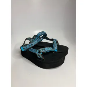 Teva Flatform Universal Sandals Women 9 Blue Good Platform snake Pattern Strappy thumbnail 4