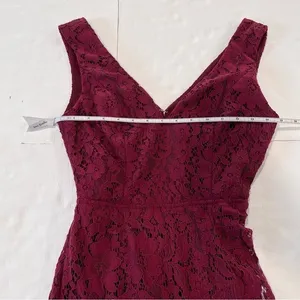 NWT Lulus Nevaeh Burgundy Lace Cutout Sleeveless Mini Dress SMALL‎ thumbnail 8