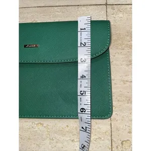 LOVEVOOK Green Synthetic Saffiano Leather Clutch Wristlet‎ No Handle 9.5x6.5" thumbnail 6