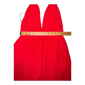 Nymphe Los Angeles Red Halter Mini Dress, Medium thumbnail 6