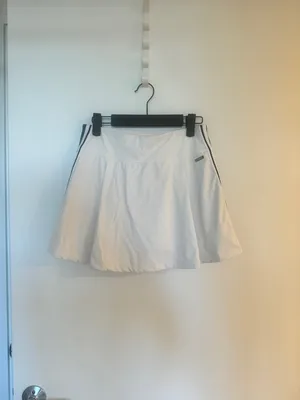 Alala White Tennis Skort with Black Side Stripe thumbnail 3