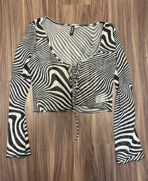 Divided Zebra Print tie top thumbnail 2