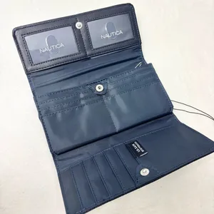 Nautica Wallet Identity Protection Navy Blue Faux‎ Leather Card Slots thumbnail 2