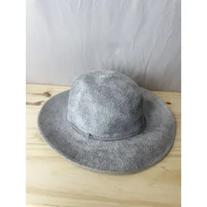 Nine West Grey Corduroy Women’s Fedora Bucket Hat Braided One Size NWOT thumbnail 2
