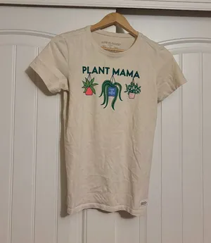 Life is Good Plant Mama T Shirt White Small Short Sleeve Crusher 100% Cotton thumbnail 1