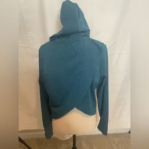 Gymshark Cropped Workout Yoga Hoodie with Criss Cross Open Back Women's Size L thumbnail 4