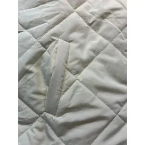 Womens Cream Diamond Quilted Puffer Jacket Tan Fleece Collar Casual Preppy Small thumbnail 4