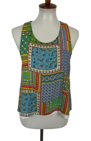 Altar'd State Medium Multicolor Tank Top Sleeveless Boho Festival Retro‎ Y2K thumbnail 1