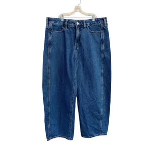 J.Crew Barrel Leg Jeans Size 31 High‎ Rise Cropped 100% Cotton Denim thumbnail 2