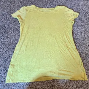 Eileen Fisher‎ Chartreuse Yellow Crew Neck Short Sleeve Tee XL Organic Linen thumbnail 1