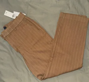 Abercrombie Pants Women's Medium Brown Striped Slack Cropped Relaxed thumbnail 5