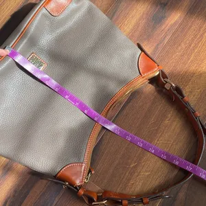 Dooney and Bourke Taupe Elephant Gray Pebbled Leather Shoulder Bag thumbnail 16