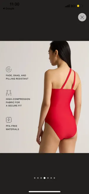 New Quince Italian One Shoulder One-Piece Swimsuit MSRP $49.90 thumbnail 5