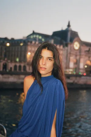 Zara One-Shoulder Draped Maxi Dress in Cobalt Blue Party Evening Wedding thumbnail 6