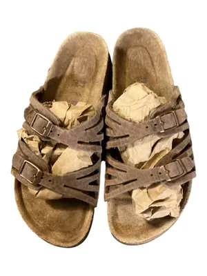 Birkenstock Granada Suede Leather Cut-Out Double Strap Sandals Mocha Brown EU 37 US 6-6.5 Narrow thumbnail 2