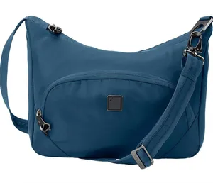 Lewis N. Clark Blue and Beige Inside Secura Anti-Theft Messenger Bag EUC thumbnail 1