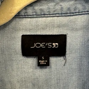 Joe's Jeans Women's Western Denim Shirt Light Wash Frayed Hem Snap Front Small thumbnail 5