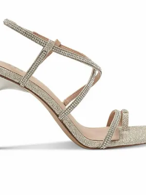 INC International Concepts Glitter Gold Strappy Square-Toe Sandals thumbnail 9