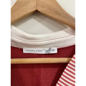Altar'd State Colorblock Rugby Stripe‎ Oversized Pullover Top Size XS thumbnail 7