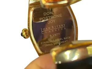 Joan Rivers V377 wms Japan movement black gold steel watch untested SKU 10-789 thumbnail 6