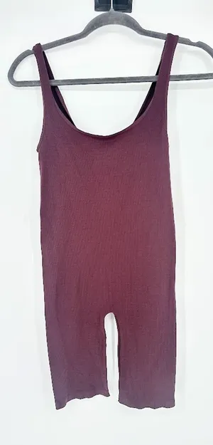 FP Free People MOVEMENT Biker Short One‎ Piece Size M/L Burgundy Sexy Active Gym thumbnail 1