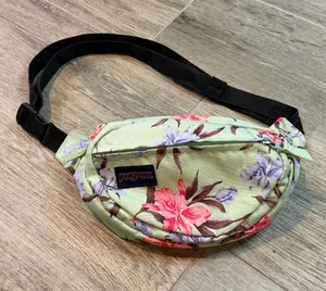 JanSport Fifth Avenue Fanny Pack Light Green Floral Mint Pattern thumbnail 1