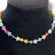 Colorful glow in the dark stars and flowers elastic chocker, OOAK, handmade
