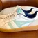 Gola Eagle '86 Sneakers light Blue and White womens size 10 terry towel lining