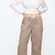 GAP Denim Pull-On Barrel Jeans Tan Khaki High Rise Curved Leg Womens L Long