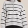 CALIA Mock Neck 1/4 Zip Pullover Women M White Black Striped Textured Sweatshirt