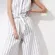 Banana Republic Striped Linen Blend Wide Leg Cropped Jumpsuit