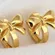 Gold Bow Chunky Hoops