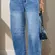 High Rise Barrel Jeans Medium Wash Blue Large
