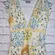 VTG Y2K Rave Patchwork Lace Top Cami Cap Sleeve Blue Yellow Cottagecore Sz S M