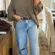 FREE PEOPLE Swim Too Deep Turtleneck Sweater in Olive Stone Size X-Small