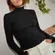 Nation LTD Yael Open Back Mock Neck Smocked Top Black M Stretch Parisian
