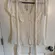 White House Black Market Silk Stretch Button Up Shirt Blouse Ivory Size 14 NWT