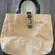 Lauren Ralph Lauren Suede Leather Tote Bag Tan Brown Camel Leather Strap