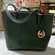 Michael Kors Voyager Medium Top Zip Tote Dark Green Saffiano Leather Handbag
