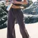 Free People Movement Womens Hot Shot Crossover 2-Piece Set Dark Espresso L NWT