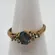 Gold Tone Blue Spinel & Clear Rhinestone Ring (4)