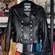 Siena Studio Black Leather Double Breasted Cropped Jacket Womens Small EUC