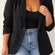 LC Lauren Conrad Single-Button Knit Blazer Jacket (Women's Large)