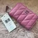 NWT Coach Quilted Pillow Essential Small Zip Around Card Case CM505 Fuchsia